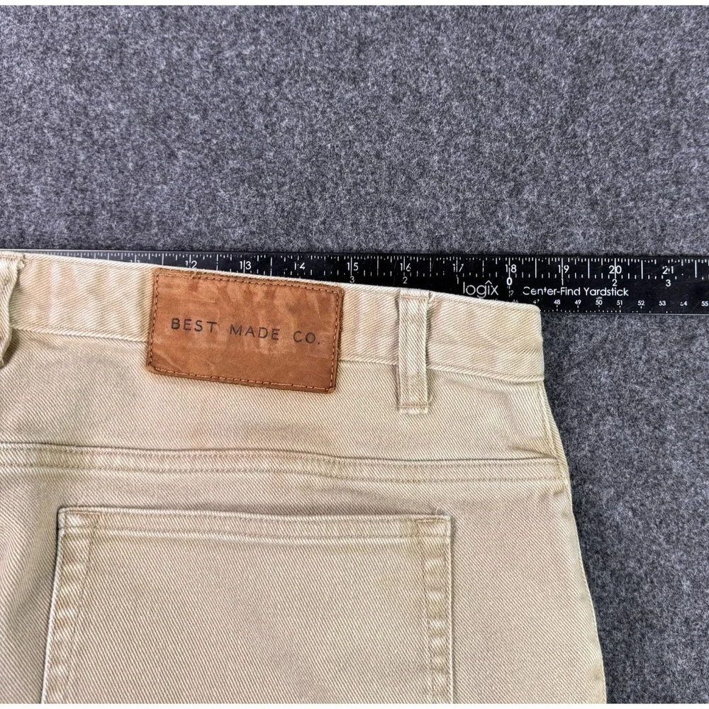Best Made Co Straight Leg Twill Chino Pants Men's 37x31 Tan Beige Khaki Stretch